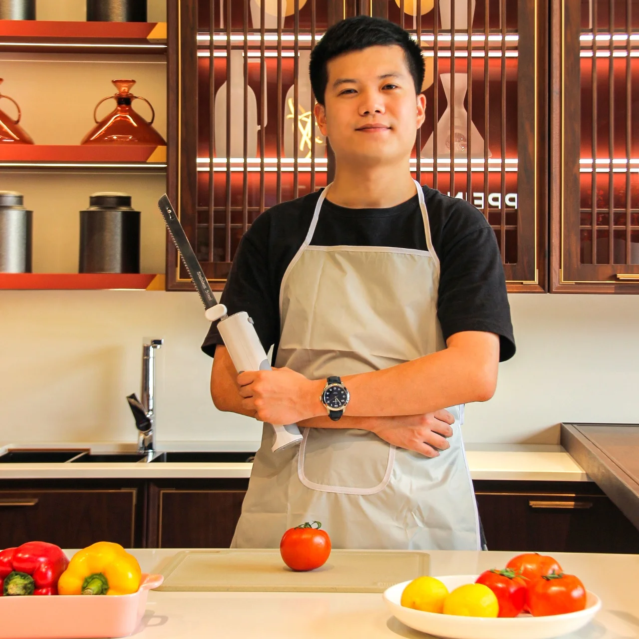 Hot Sale Cordless Rechargeable Li Battery Table Knife Stainless Steel Steak Chef Knife Set Electric Knife