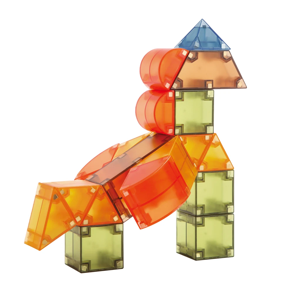 2023 New  Wholesale Educational Construction Plastic Cubes 3d magnetic blocks for kids magnet building tiles