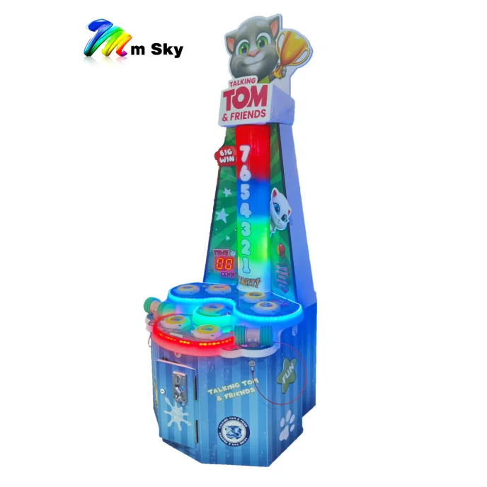 Talking Tom whack a mole hammer skill Amusement coin operated arcade machines for sale indoor children game equipment 2 players