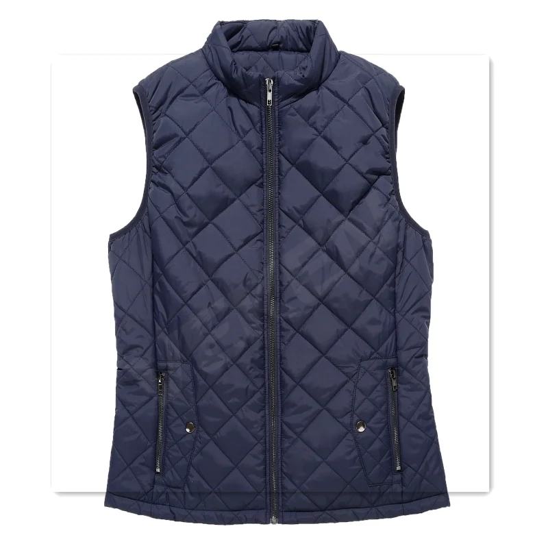 Customized Color Crop Waterproof Casual Winter Warm Thin Girls Down Quilted Puffer Women Vest