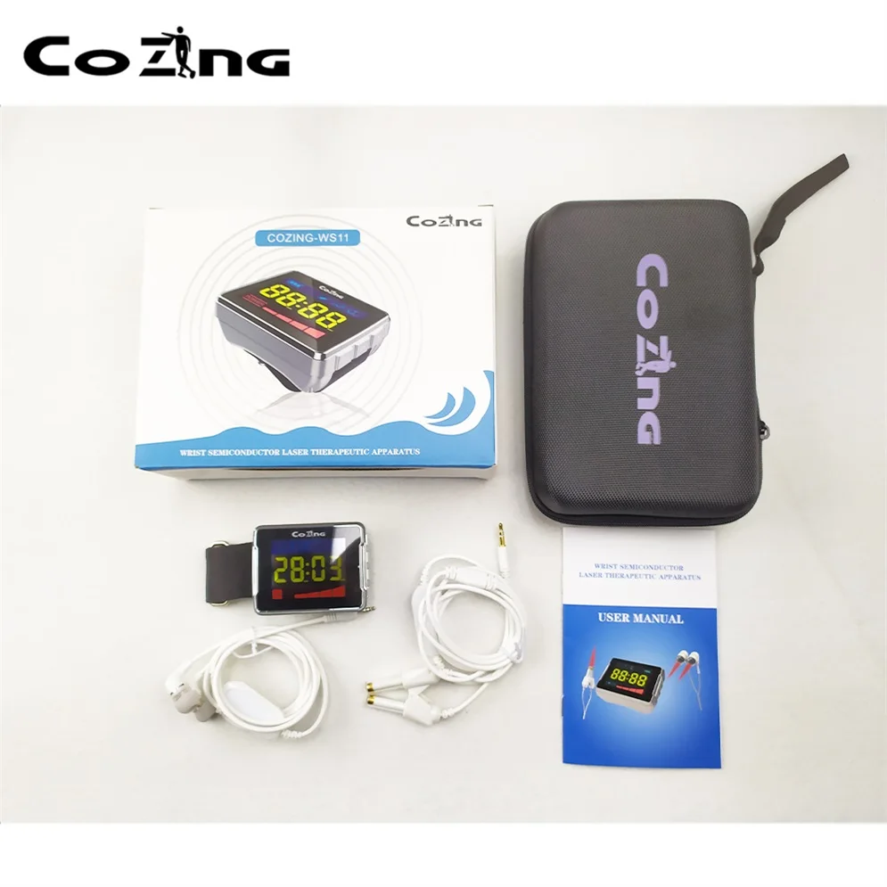 Dropshipping high blood pressure laser therapy device watch 650nm cold laser therapy wrist watch for diabetes rhinitis