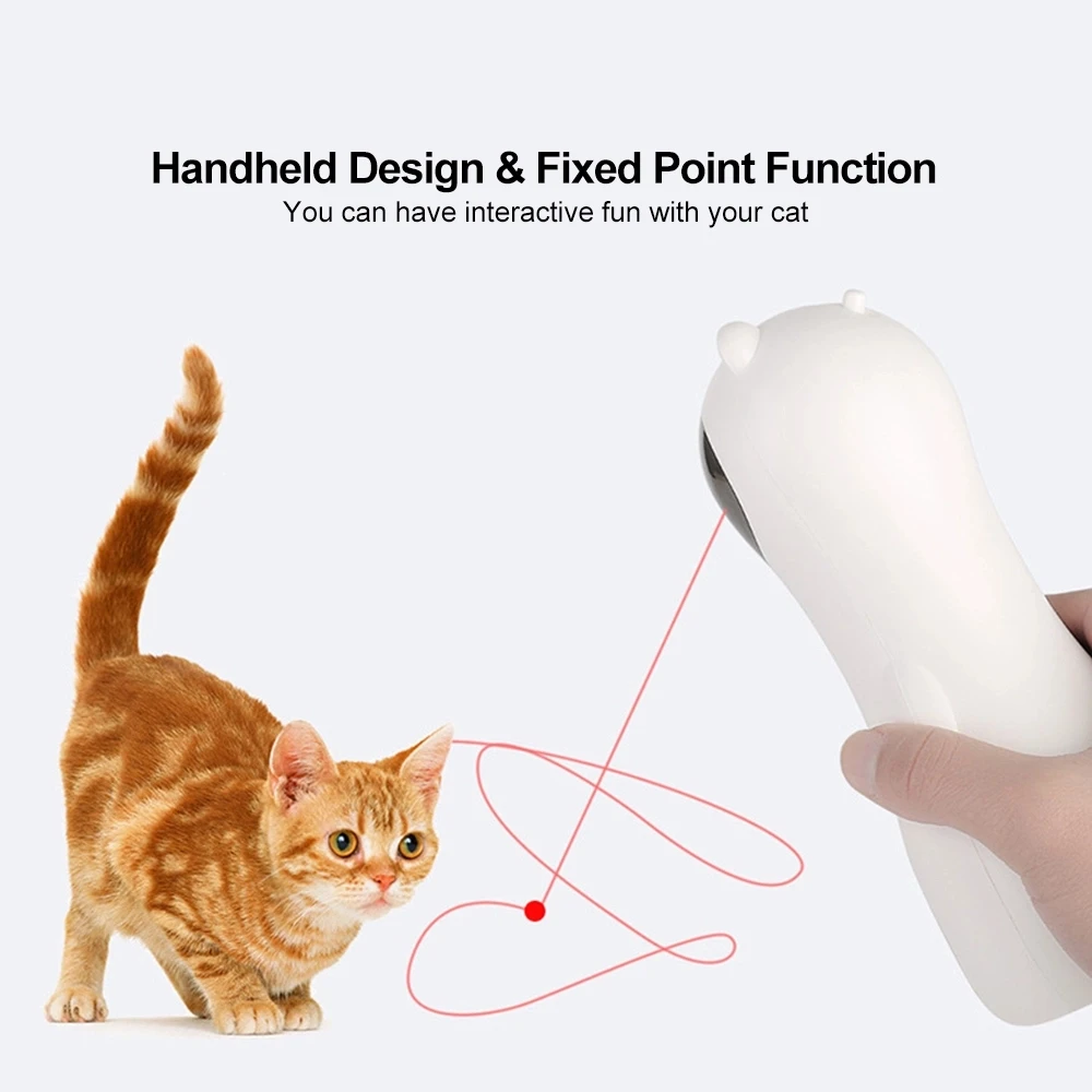 USB зарядка мульти-англ регулировать Обучение Забавный вращающийся Pet светодиодный лазерные игрушки умное автоматическое тренировка кота