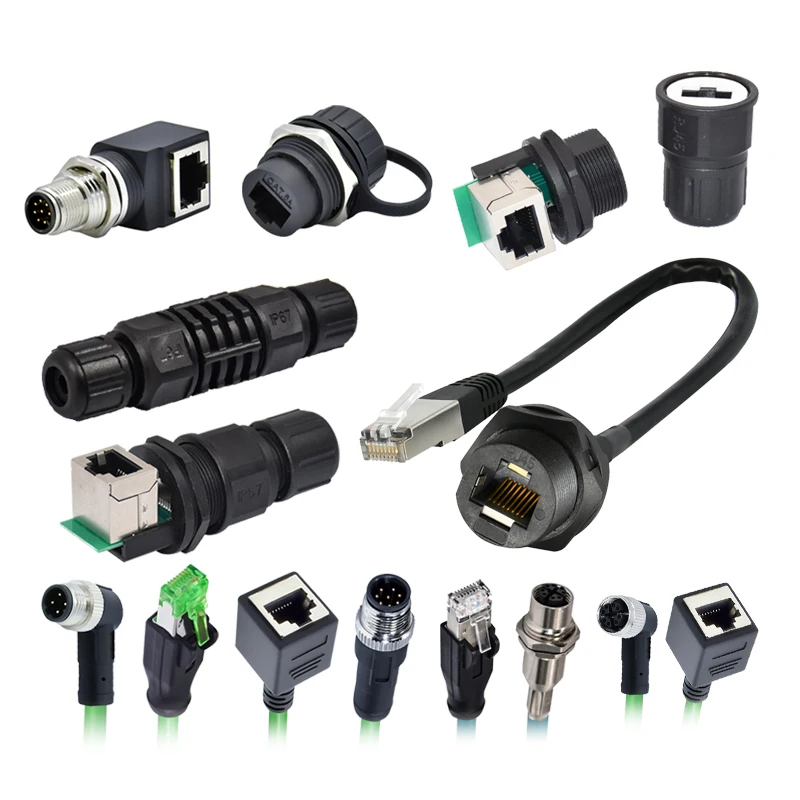 wholesale IP68 Waterproof Rj45 Connectors Cable Male Female Assembly Panel Ethernet Wire Rj45 Connector