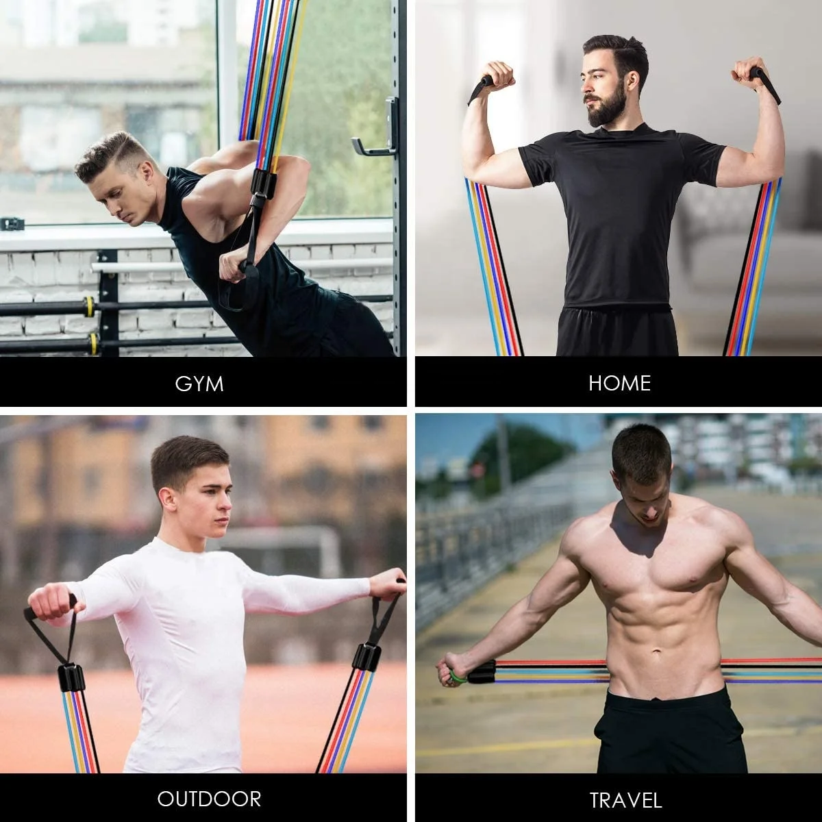 Resistance Tube Resistant tube Bands Set 11 PCS With Carrying Bag Muscle Building Strength Training Yoga Pull Rope Home Gym