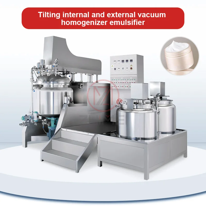 Fully Automatic Intelligent Vacuum Homogenizer Emulsifier Machine Body Lotion Making Machine For Cosmetics Chemical