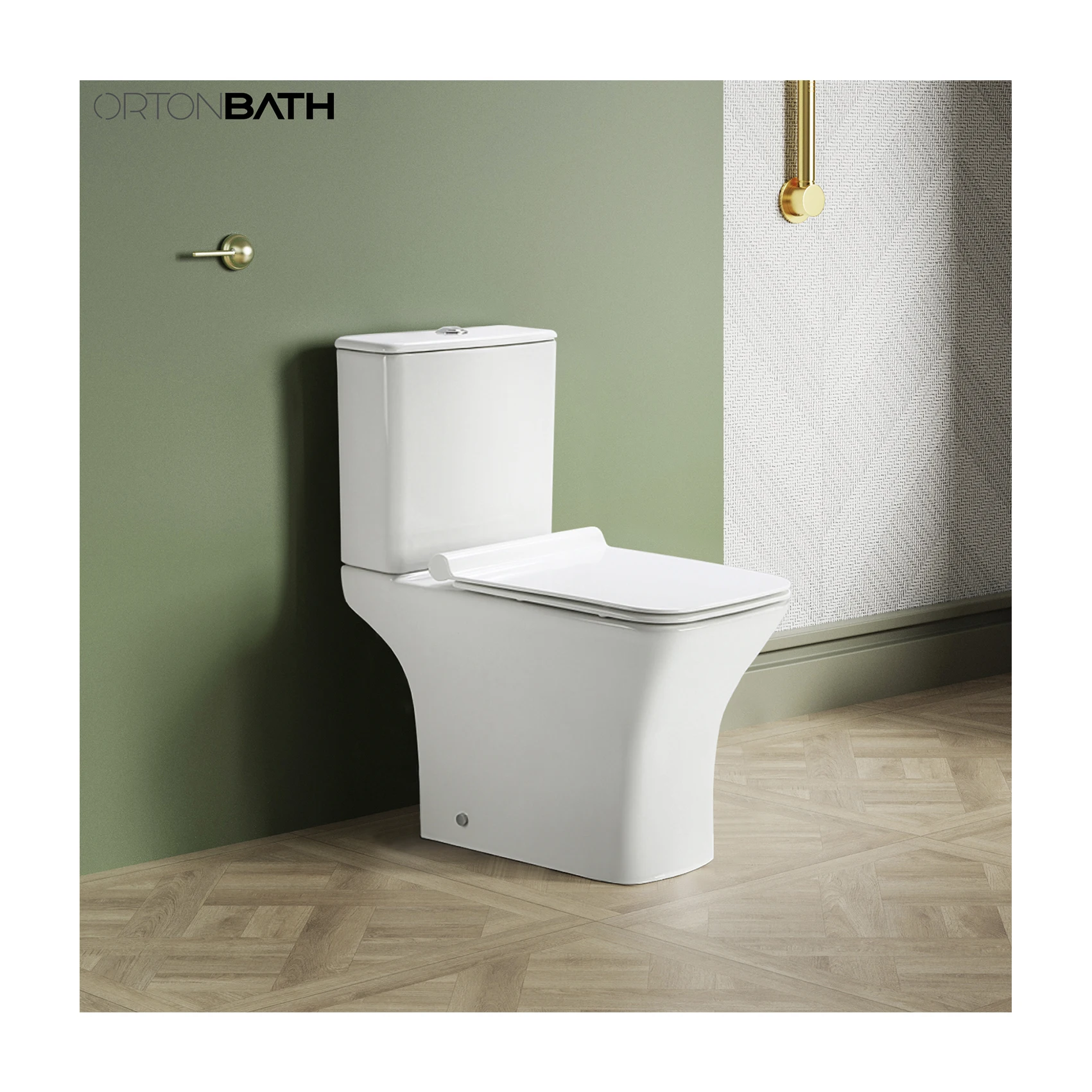 Унитаз с двойным сливом ORTONBATH мягкое закрывающее сиденье UF квадратные ванные комнаты комфортный туалет из двух частей