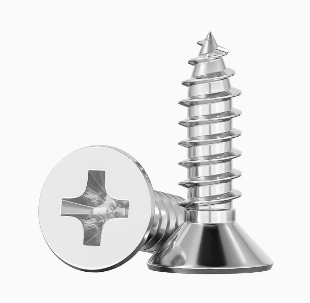 DIN7982 Stainless Steel Cross Recessed Countersunk Head Self Tapping Screws