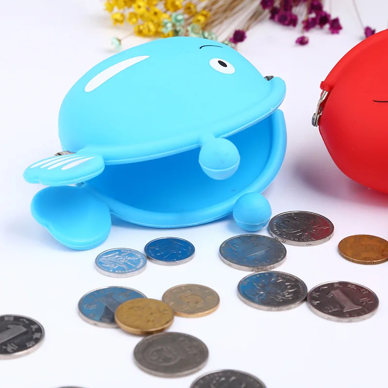 Factory Cheap Silicone Coin Purse OEM Design Mini Coin Bag for Kids Girl Change Pouch Cute Fish Silicone Wallet