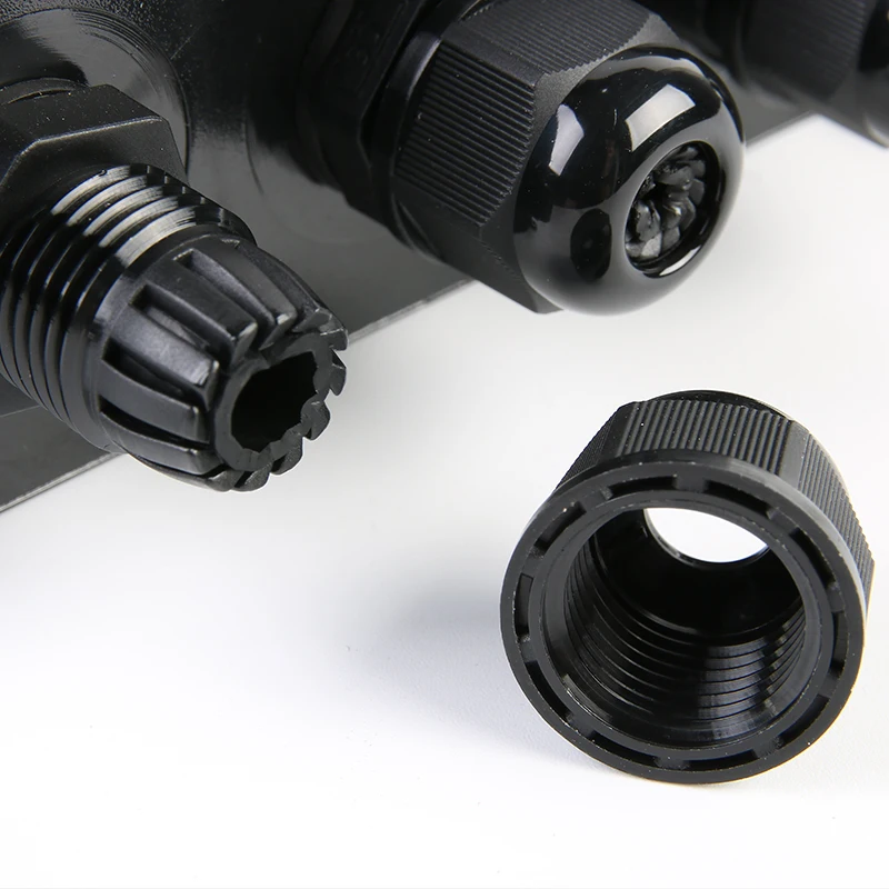 3 hole IP68 electrical cable junction box for 5-9mm wire 3 pole waterproof electronic board sealed connection box