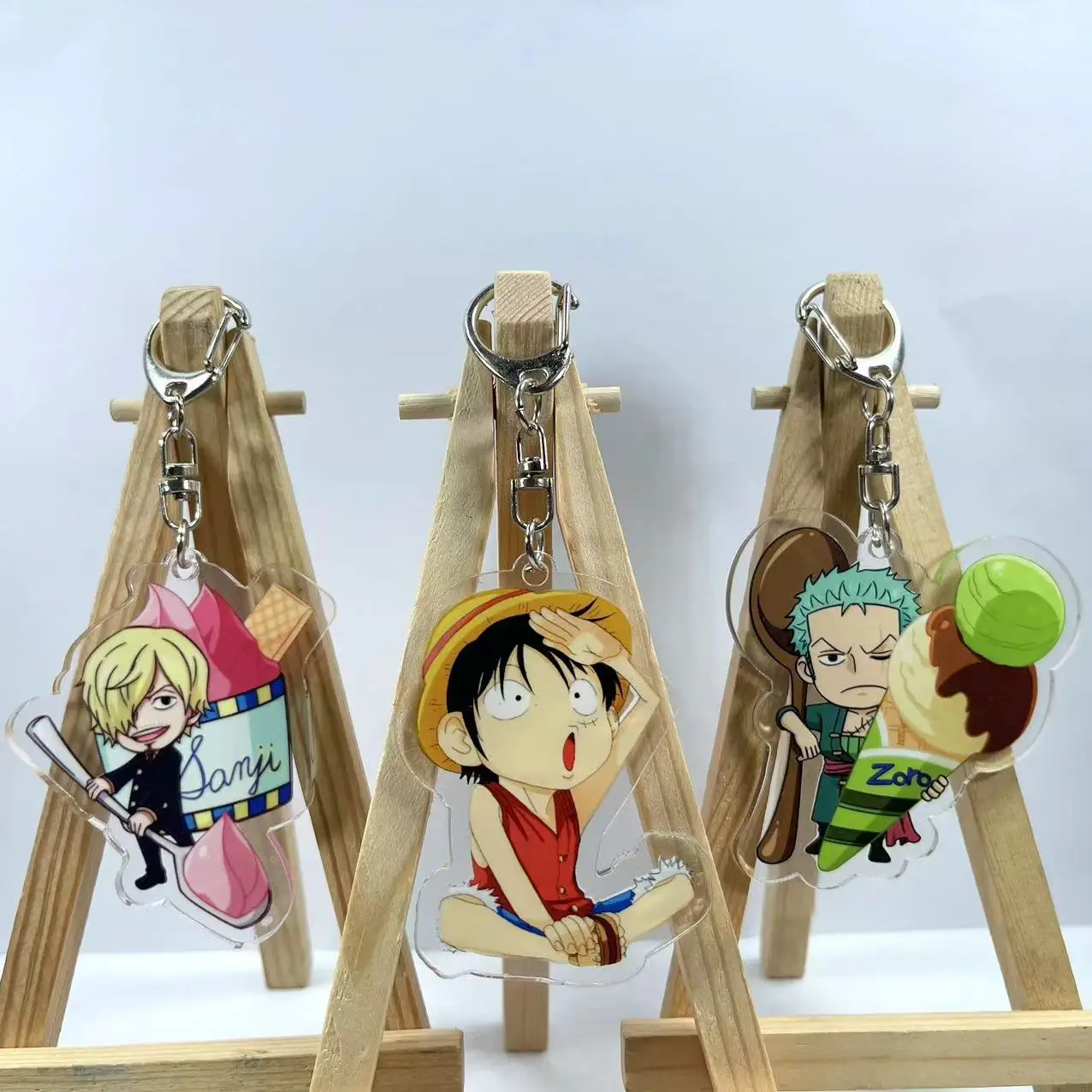 Cosplay Luffy Anime One Piece Pendant Keychain Print Acrylic Keychain