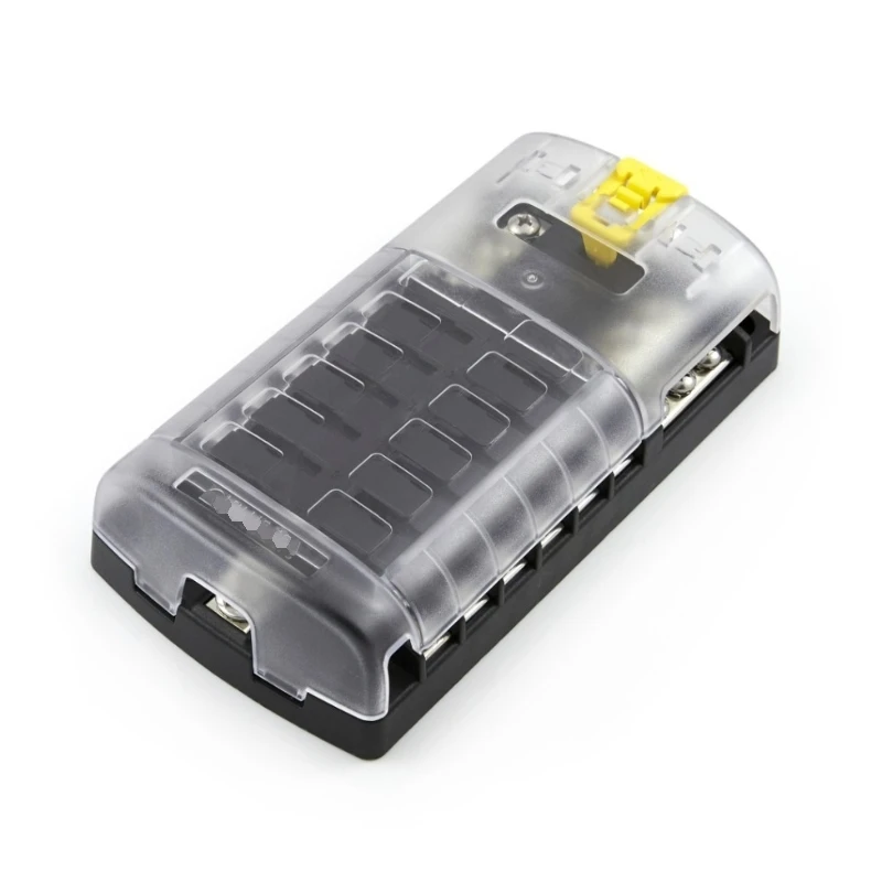 Waterproof 12 Way Blade Fuse Box Standard Circuit Fuse Block Fuse Holder Automotive