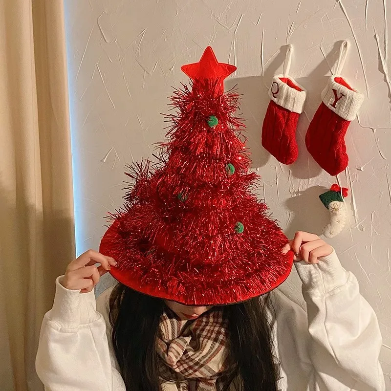 Christmas Decoration Hat Holiday Party Adult Children Dress up Headwear Photo Props Onion Sliver Santa Hat