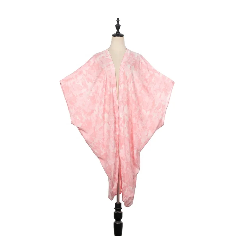 Wholesale Bat Style Ladies Blouses Sleeveless Casual Chiffon Printed Kimono Women