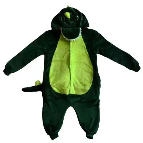 T-Rex Green Dinosaur Pajama Jumpsuit Costume for Kids Boys and Girls