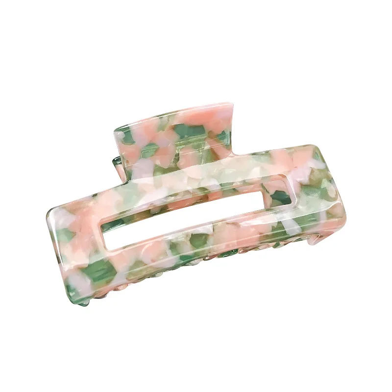Wholesale Rectangle Hairstyle Acetate Hair Claw Clips 7.5cm Medium Size Barrette Hair Clip