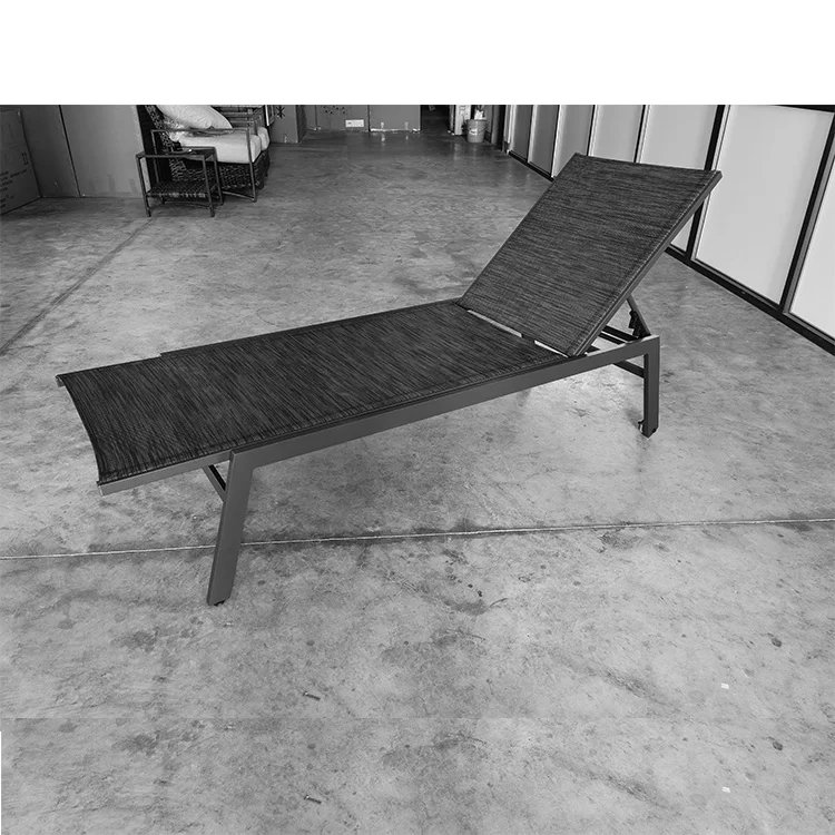 Modern Outdoor aluminum frame KD Balcony lounger Garden Pool Beach Lounger Furniture textile Sun Lounger daybed