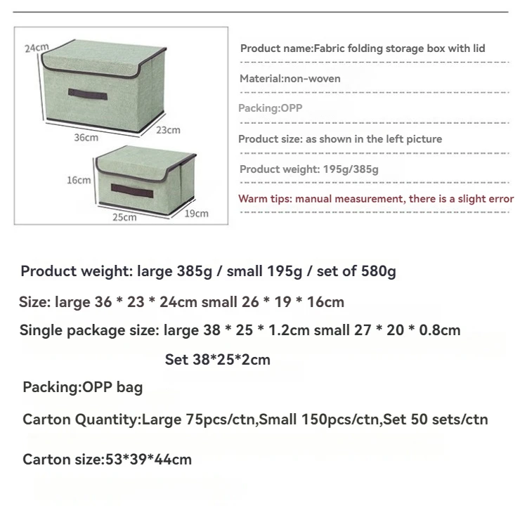 Modern Nonwoven Fabric Storage Organizer Flip-Top Lid and Handle Foldable Stackable Closet for Clothing Organization