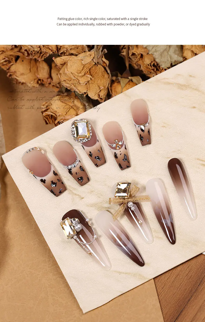 2024 autumn and winter nail salon popular 9 Palace grid gradient clap glue dream back to Dunhuang + Oriental Aesthetics series