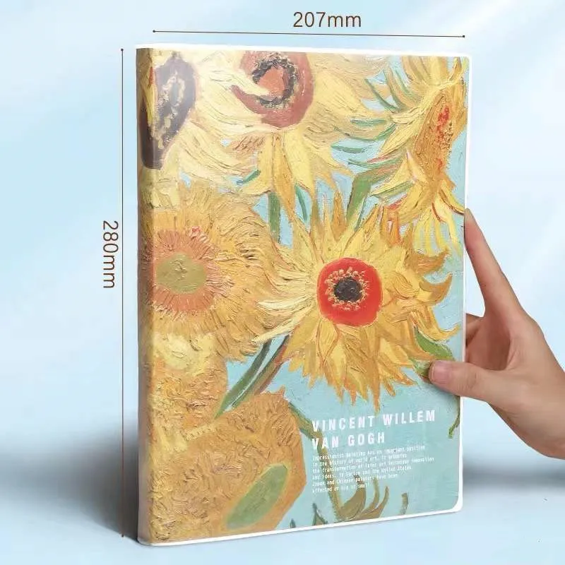 A4 notebook ultra-thick 400-page oil painting plastic sleeve book ins wind thickened diary soft leather large-capacity horizonta