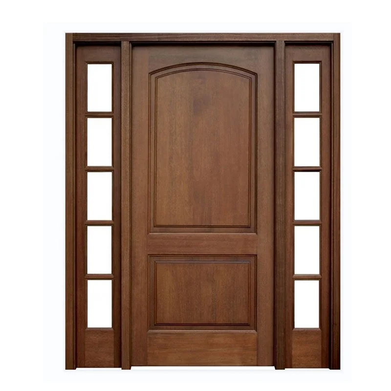 Popular design exterior double leaf solid wood main door entry door