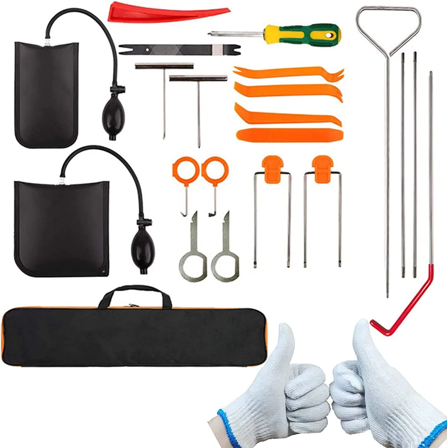 22pcs Emergency Automotive Car Trim Removal Lock PickTool Can Quick Opening Door Opener Lockout Kit with Air Wedge
