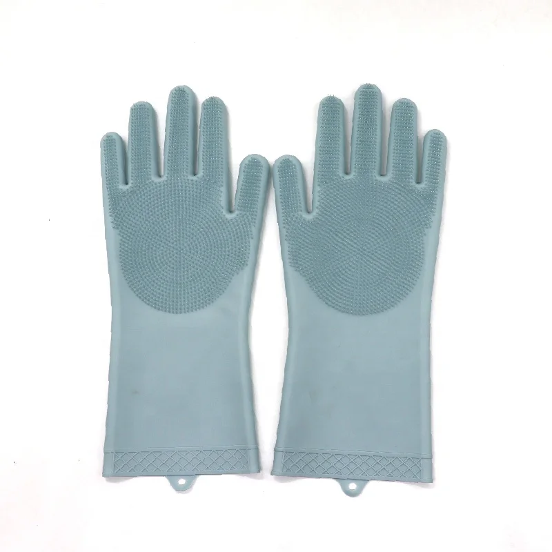 Wholesale Eco-Friendly Multpurpose Heat Resistant Silicone Oven Cooking Scrubber Brush Kitchen Clean G loves Dish