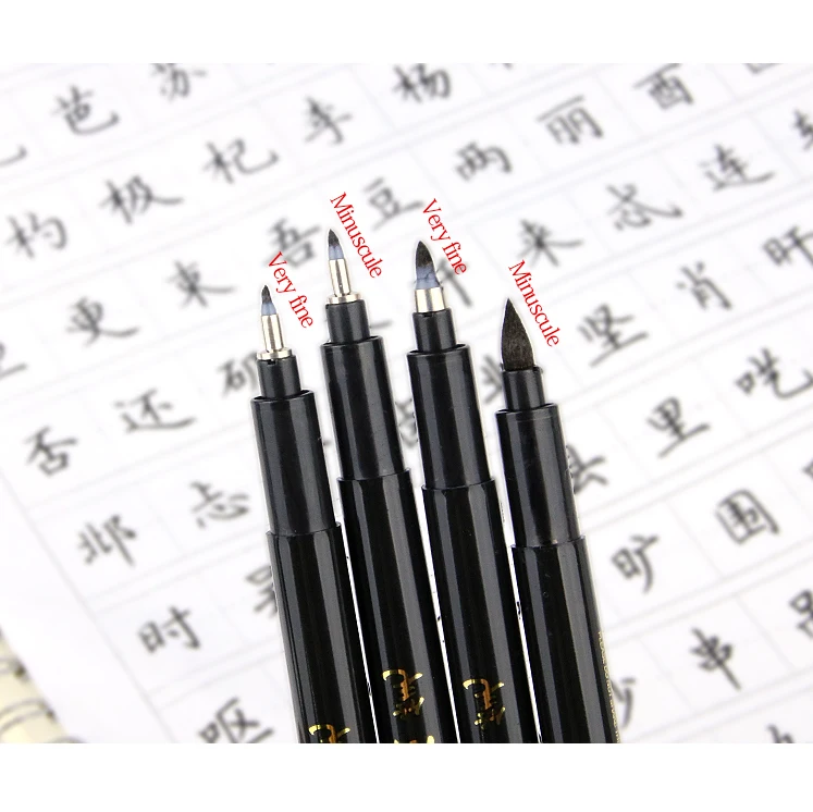 Hot Selling Black Calligraphy Art Pens Drawing Lettering Custom Logo Fineliner Calligraphy Brush Pen