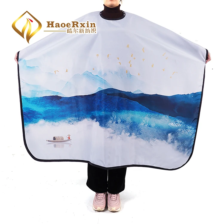 
High quality custom logo heavy hairdressing hair salon barber cape manufacturer 