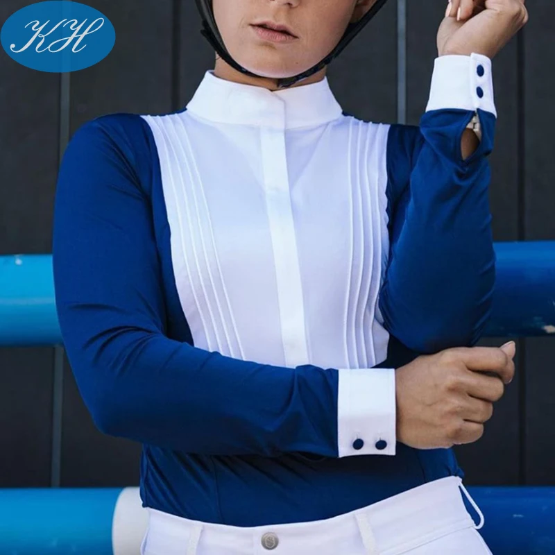 Custom Equestrian Riding Shirts Horse Riding Tops Base Layer With Long Sleeves