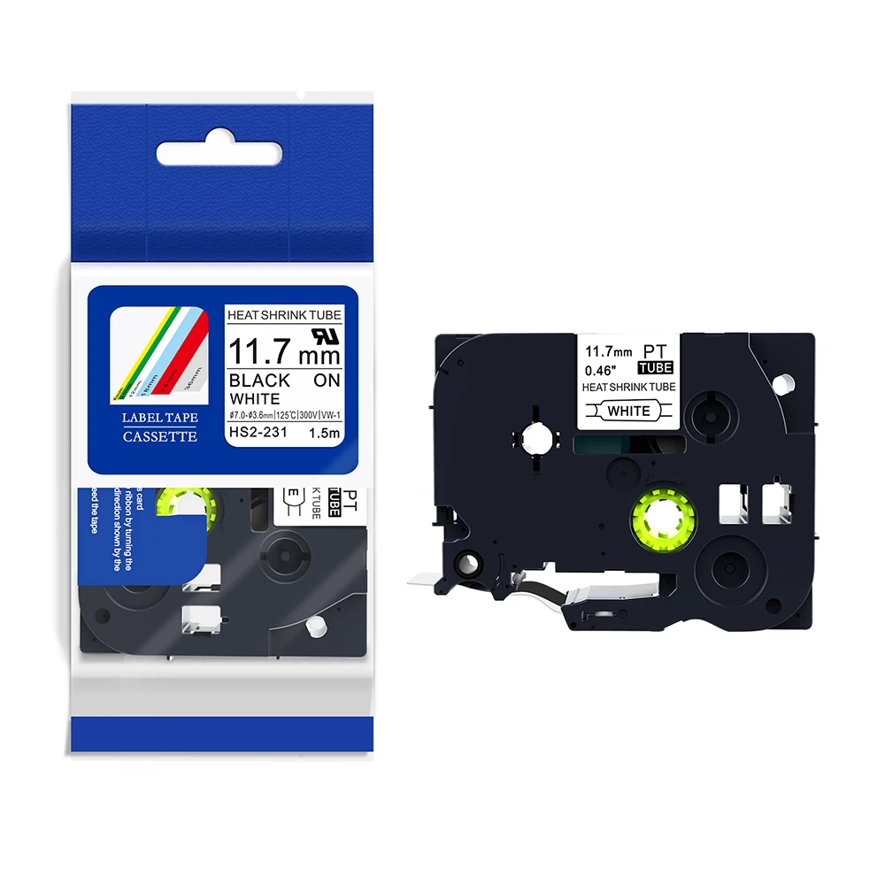 Puty compatible for brother label maker heat shrinkable tube 11.7mm*1.5m blank cassette tape hse 231