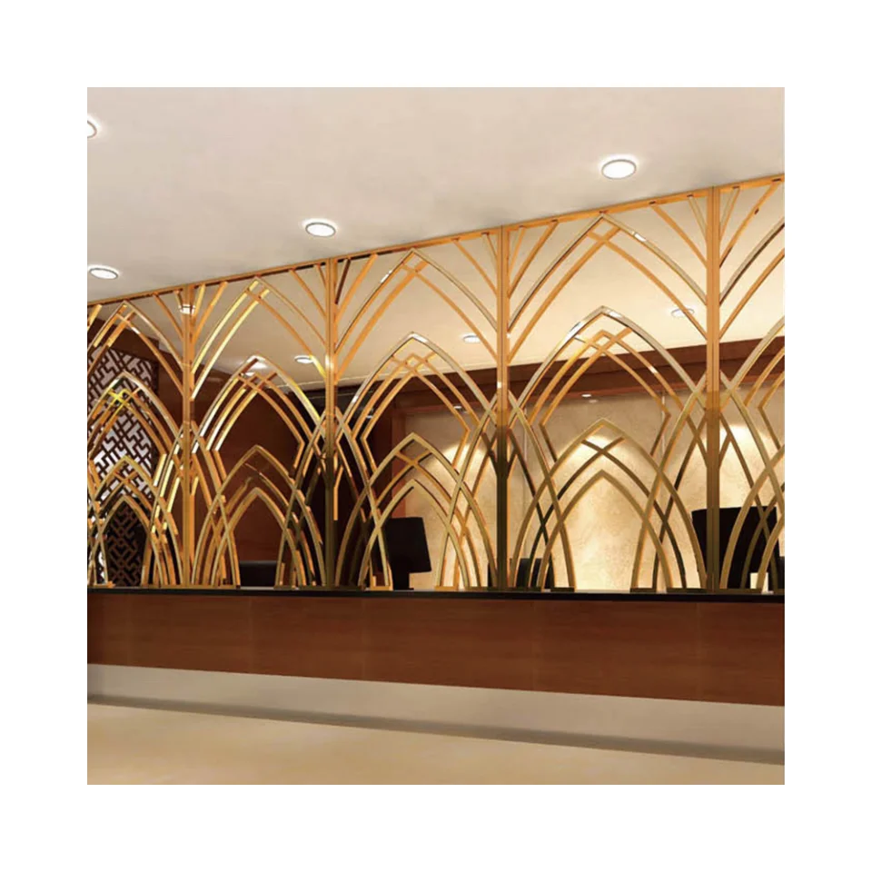 Лидер продаж высококачественные разделители для золотых экранов на заказ разделитель комнаты отделки