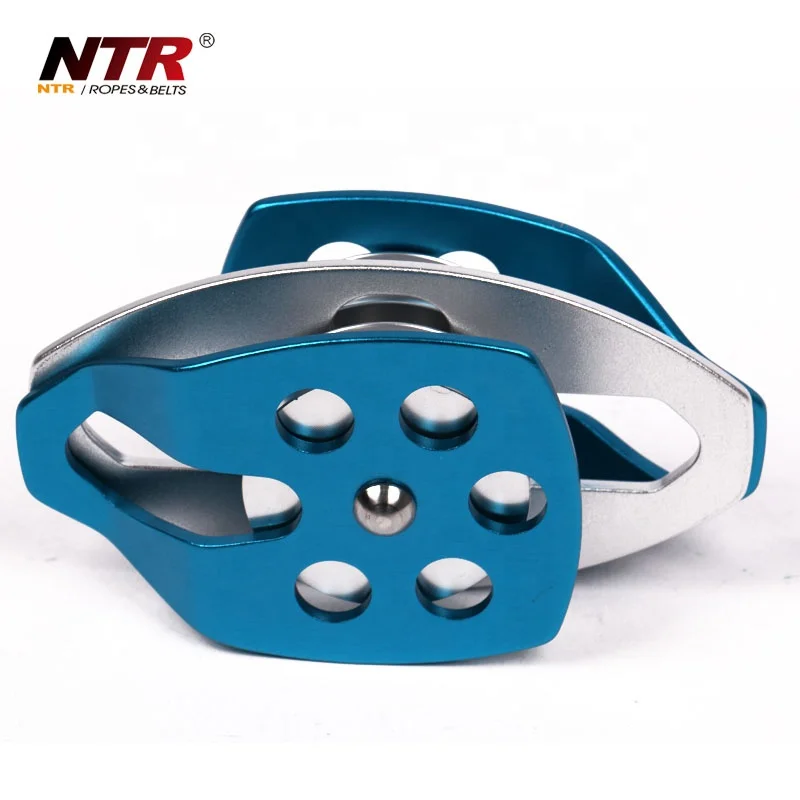 30KN rock climbing rescue pulley Outdoor work movable double sheave pulley