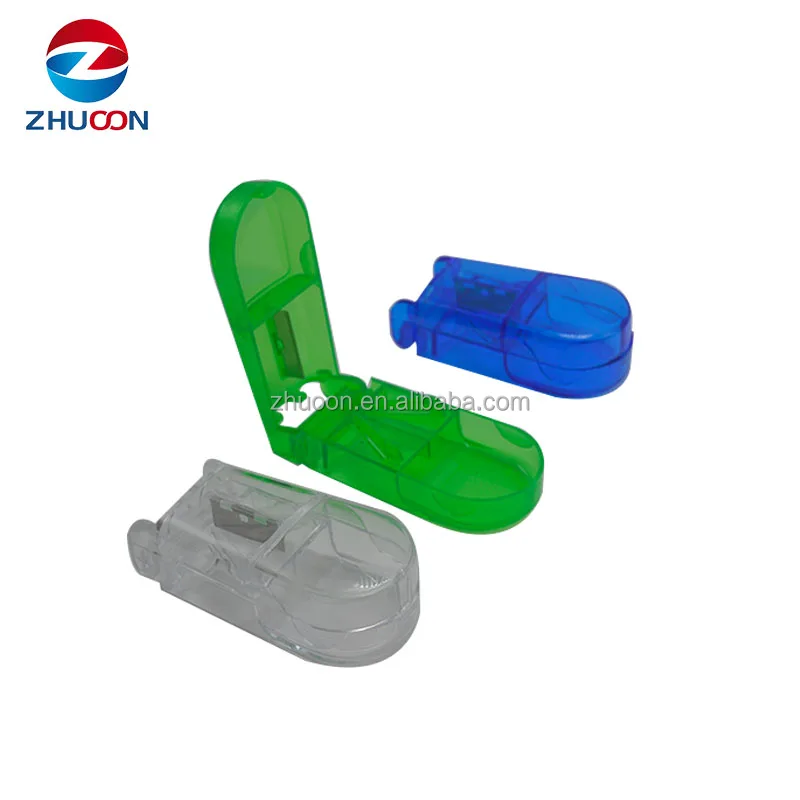 Cheaper Price Convenience Medical Pill Splitter Tablet Cutter With Pill Box Colorful Pill Cutter