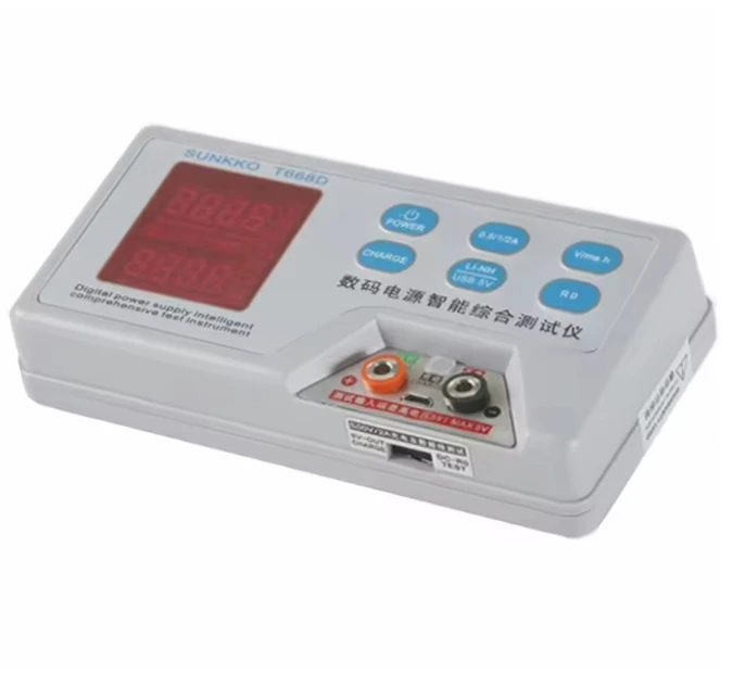 SUNKKO T668D battery tester 0.8- 5.5V DC 0-3A digital power supply Intelligent comprehensive tester