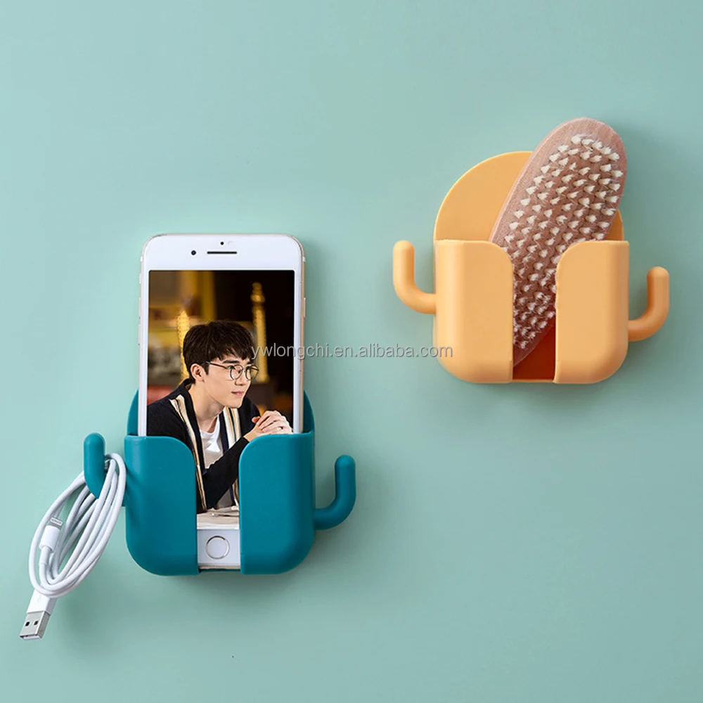 2022 Hot Selling Wall Charger Hook Mobile Phone Wall Mounted Phone Bracket Cell Phone Holder Storage for Wall