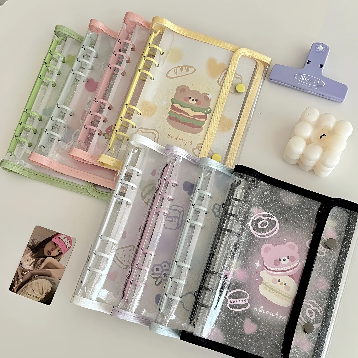 Large Size Double-Buckle A6 White Budget Binder Card Holder Loose Leaf PVC 6 Ring A6 Budget Binder With Cash Envelopes For Gift