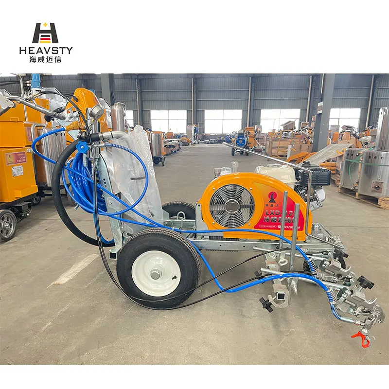 HW12L Cold plastic paint spray pavement striping machines for road marking