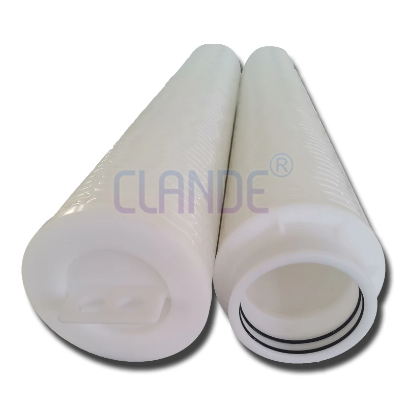 0.1 Micron 40 Inch Rate High Flow Pleated Filter Cartridge For Water Purification Equipment