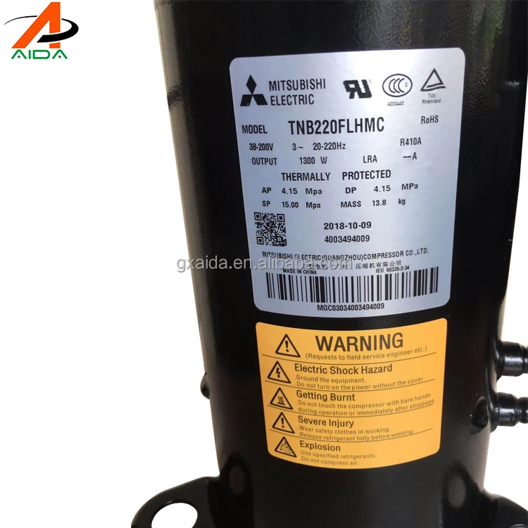 Original DC Inverter Air Conditioner Compressor Black Model TNB220FLHMC Weight 14.0