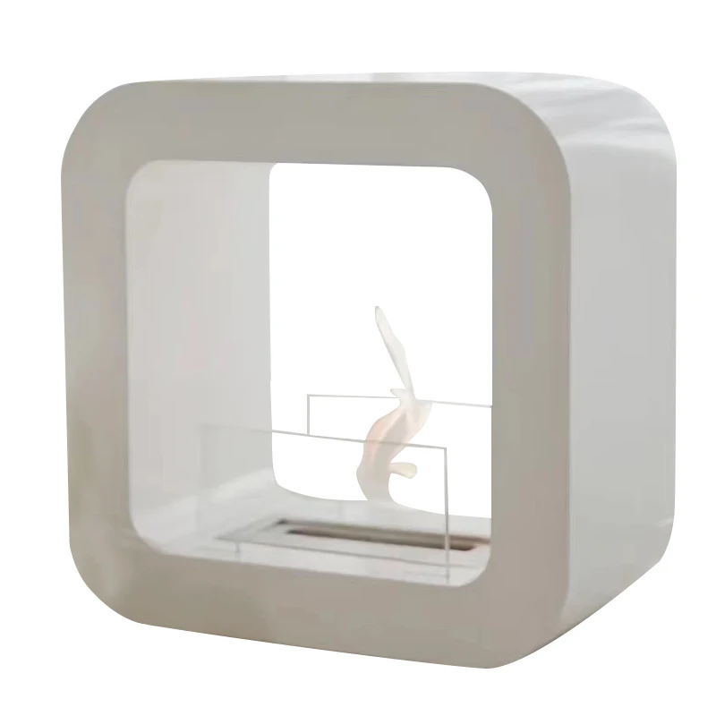 Stainless Steel Glass Bioethanol Fuel Ventless Bio Ethanol Black Tabletop Mini Fireplace