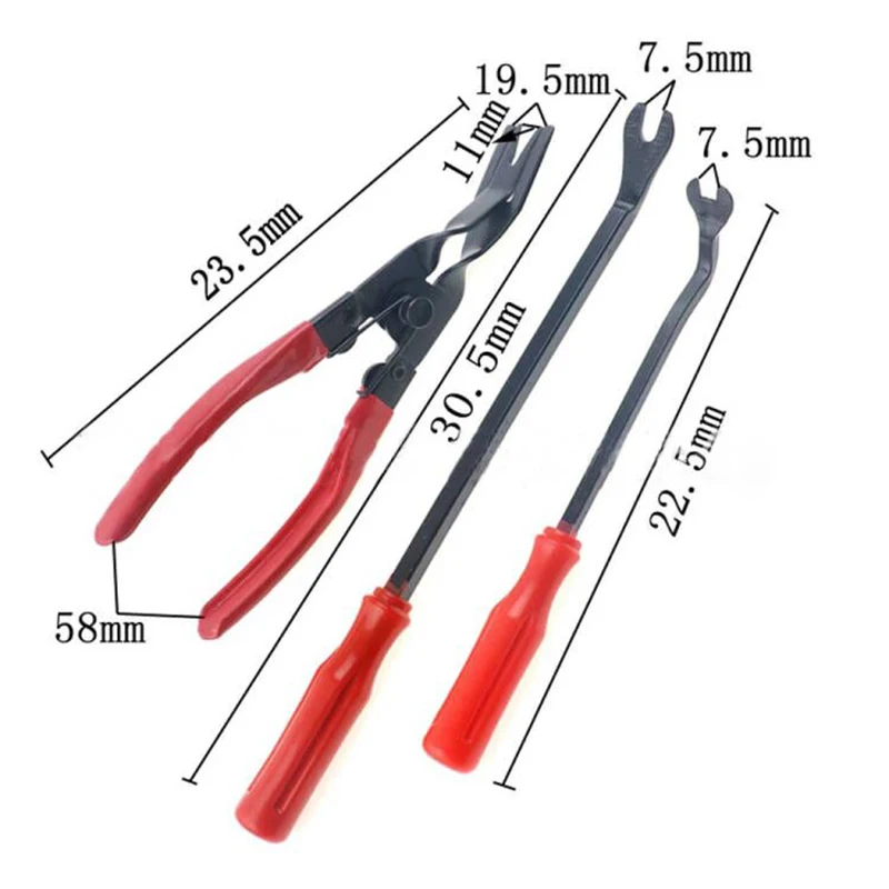 Auto Car Door Panel Remover Clip,Removal Auto Fastener Pliers Tool,Car Pry Tool 3Pcs/Set Kits