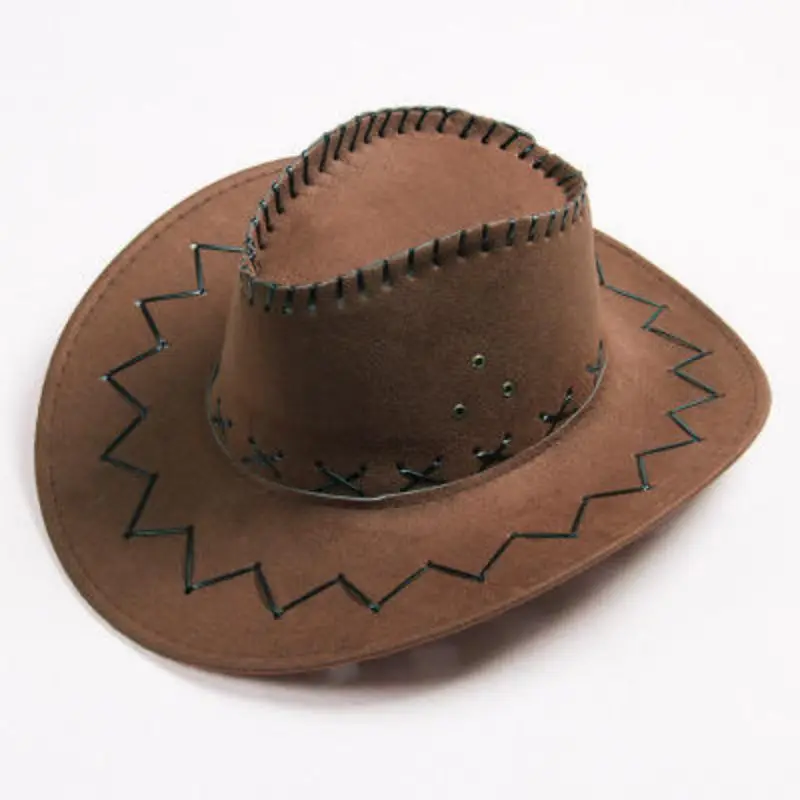 Stylish Unisex Fedora Cowboy Hat with Concho Detailing for Beach or Party Made of Paper Material for Western Charm