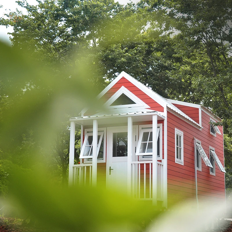 Wood Cottage Mobile Shipping Container Homes Wooden Prefabricated Modular Tiny Log House for Garden Building