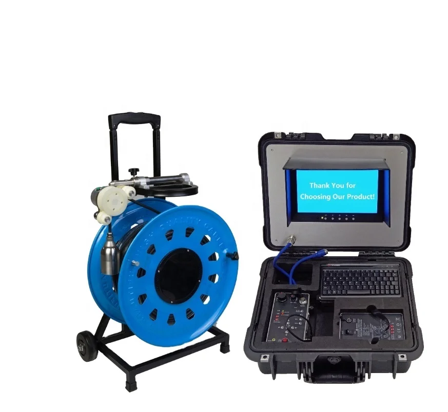 Factory 55mm Borehole Water Well Camera Deep Well Inspection Camera 30m to 200m 10 inch HD Screen Borewell Cameras V10-100