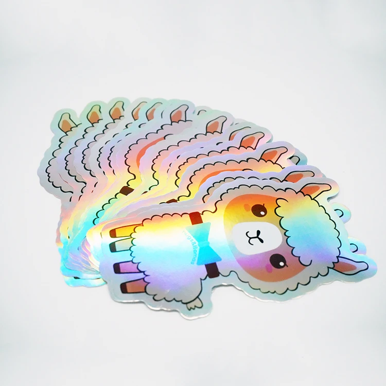fast shipping self adhesive waterproof printing custom die cut vinyl decorative small holographic hologram stickers