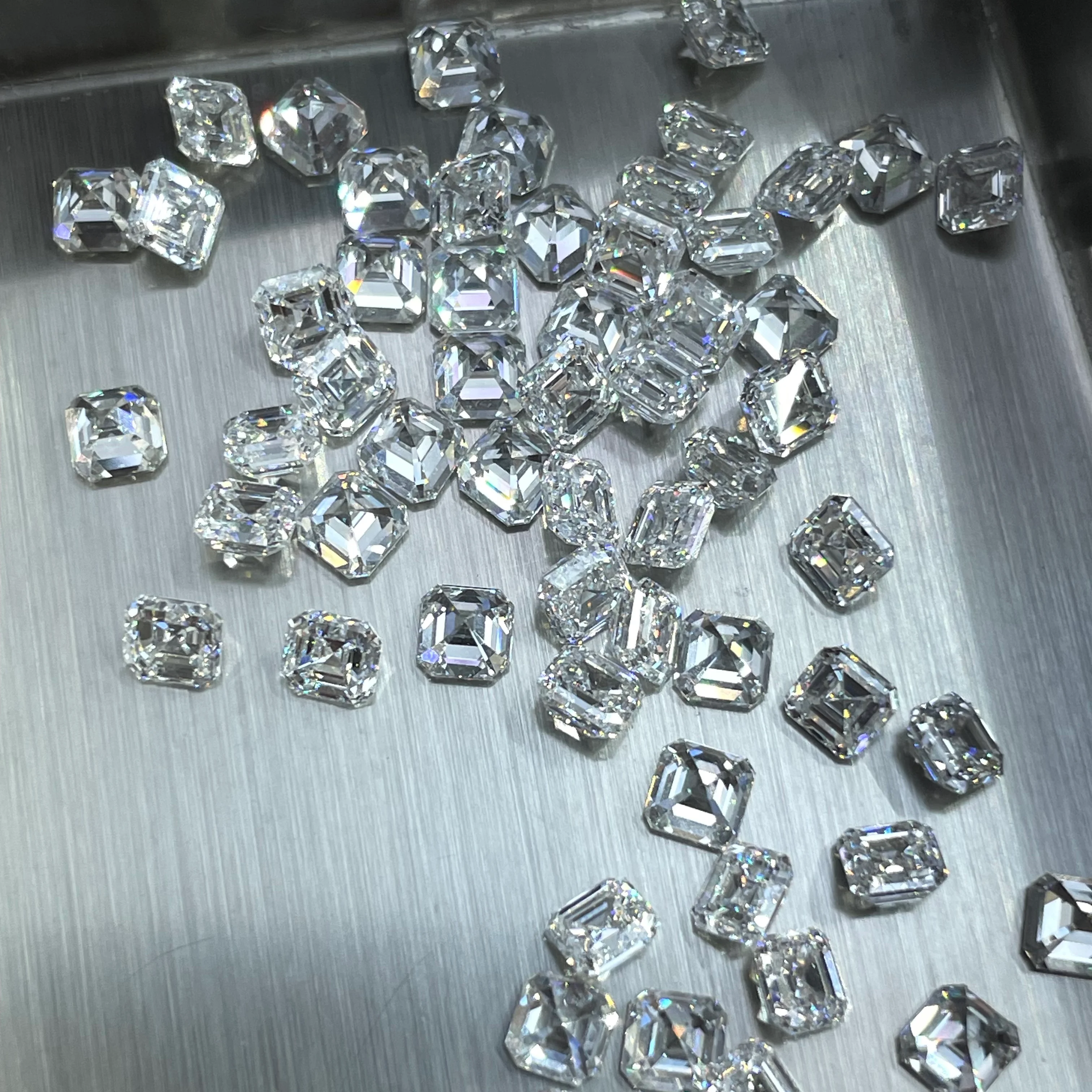 Asscher  Cut Lab Grown Diamond Calibrated Size Lab Diamond for Jewelry Setting