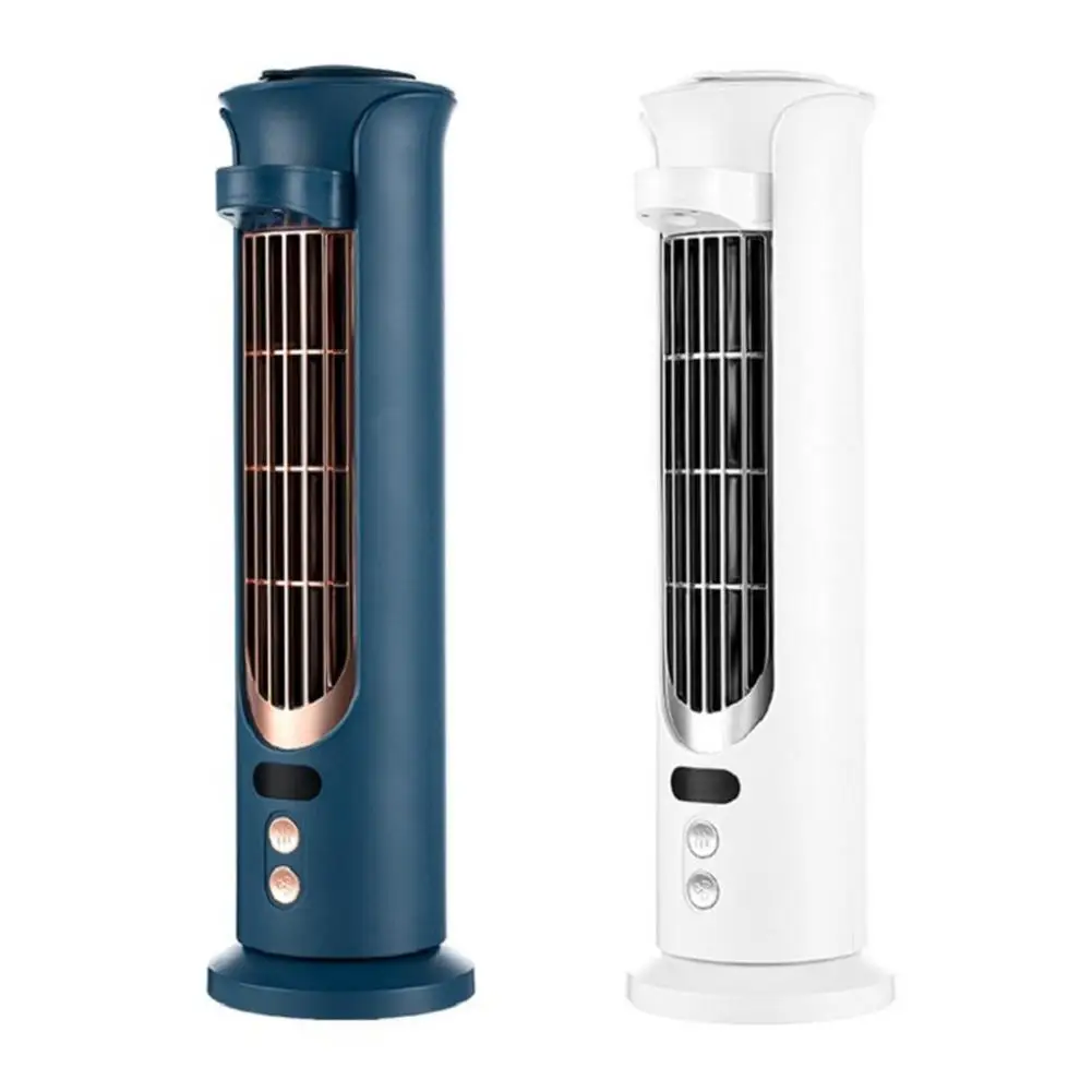 Home Appliance Smart LED Display USB Rechargeable Tower Fan Bladeless Portable Mini Desk Fan Water Mist Air Cooler Conditioner