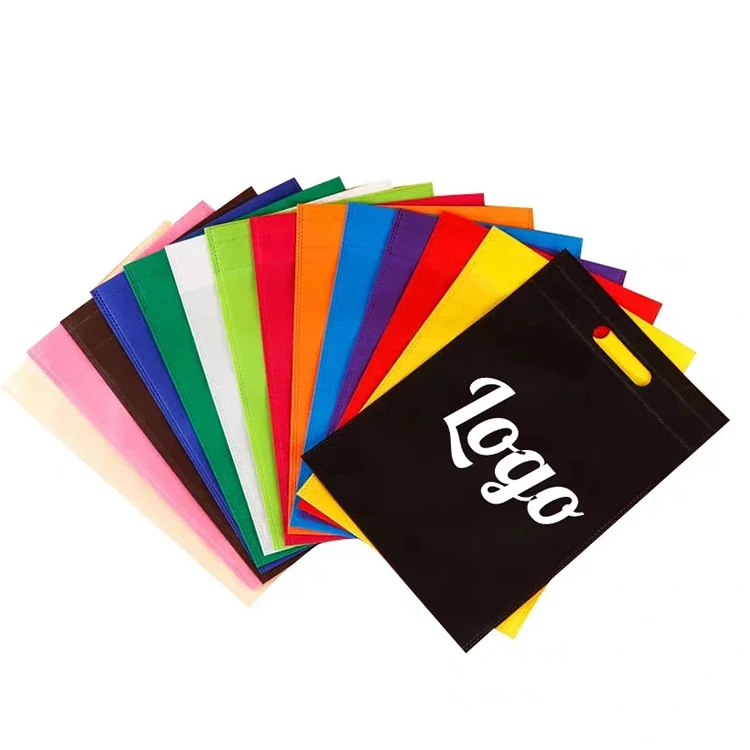 Custom Logo Non-woven Material Die Cut Handle Tradeshow Non Woven D Cut Bag