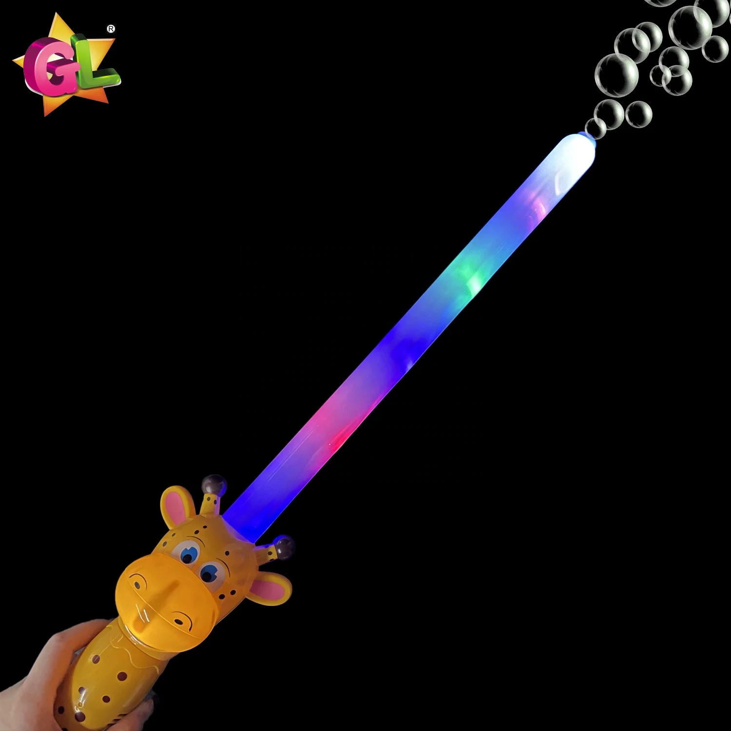 Light Up Bubble Toys Led Giraffe bubble wand with sound electric bubble gun for kids summer outdoor toys