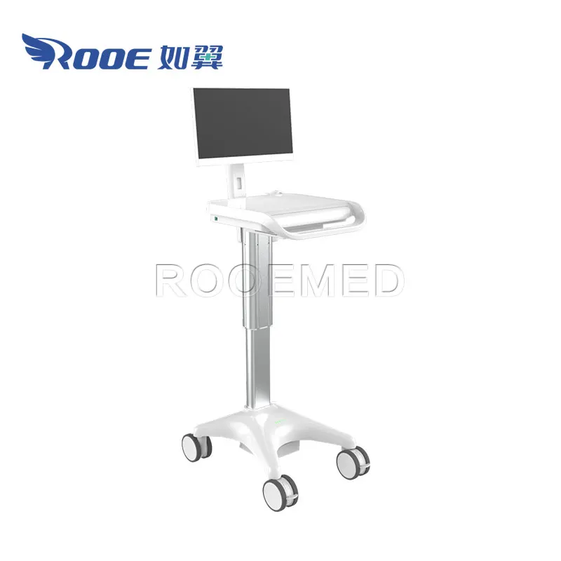 Newest Medical Furniture BWT-007 Mobile Hospital Computer Workstation Trolley for Sickroom Rounds